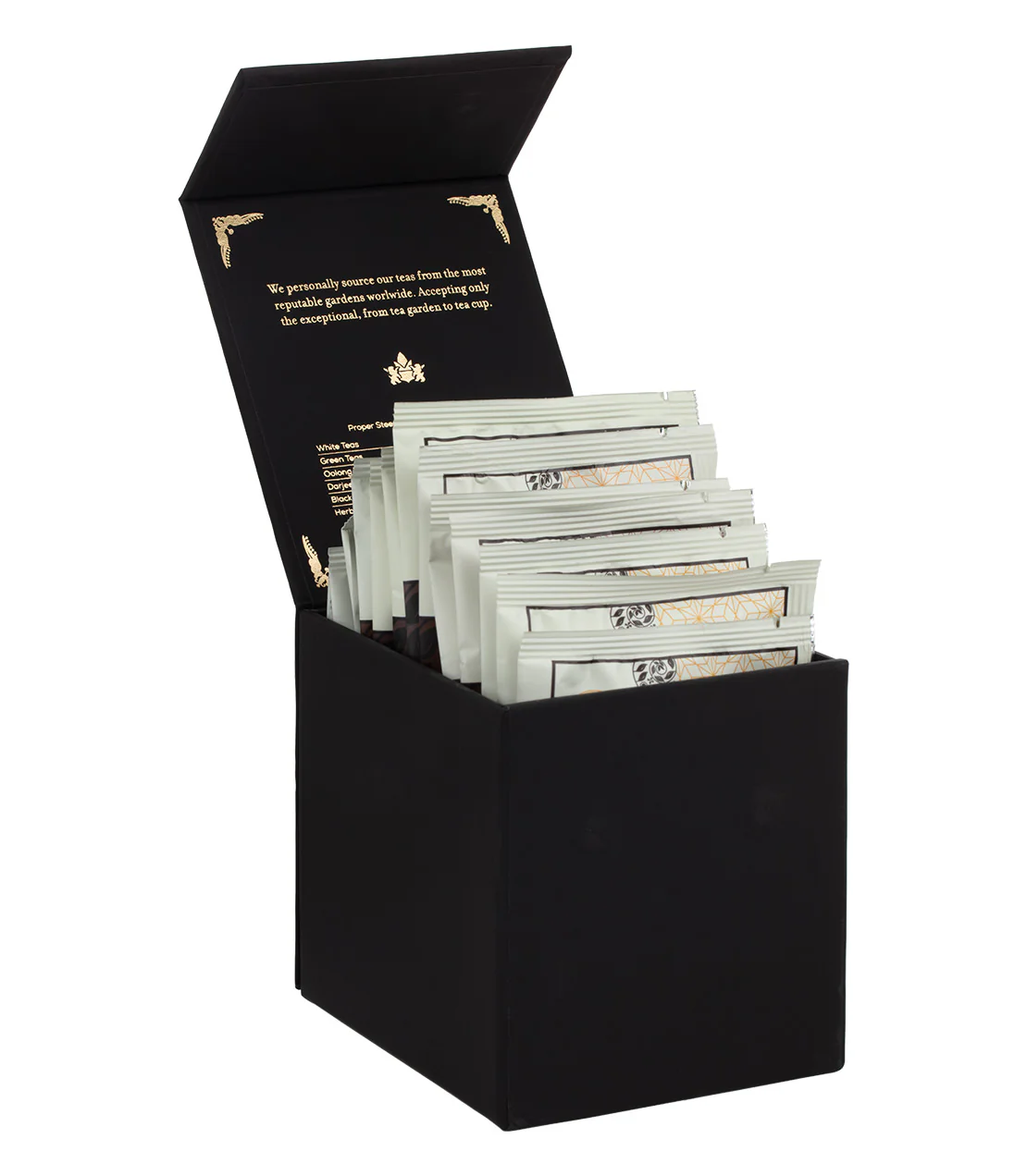Harney Heritage – Herbal & Decaf Wrapped Sachet Sampler Black Box